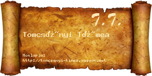 Tomcsányi Tímea névjegykártya