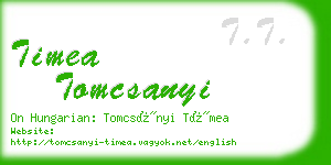 timea tomcsanyi business card